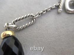 David Yurman Sterling Silver 18k Gold With Black Onyx Toggle Bracelet/ Dy Pouch
