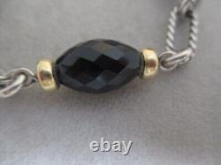 David Yurman Sterling Silver 18k Gold With Black Onyx Toggle Bracelet/ Dy Pouch