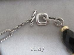 David Yurman Sterling Silver 18k Gold With Black Onyx Toggle Bracelet/ Dy Pouch