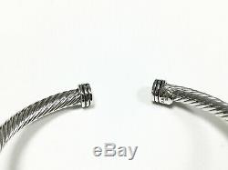 David Yurman Sterling Silver 18k Gold X Crossover SMALL 4mm Cable Cuff Bracelet