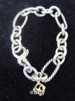 David Yurman Sterling Silver/18kt Cable Collectibles Link Bracelet- Pre-Owned