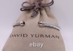 David Yurman Sterling Silver 4mm Cable Classics Bracelet Tourmaline & 18k Gold