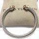 David Yurman Sterling Silver 5mm Cable Classic Bracelet Morganite And 14k Gold