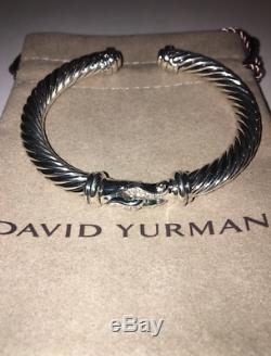 David Yurman Sterling Silver 7mm Cable Buckle Cuff Bracelet, Pave Diamond