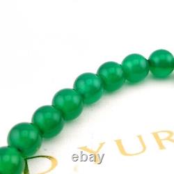 David Yurman Sterling Silver 8'mm Green Onyx Spiritual Bead Bracelet Adjustable