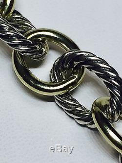 David Yurman Sterling Silver 925 1/4 750 Cable Link Bracelet 7.5