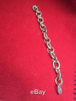 David Yurman Sterling Silver 925 1/4 750 Cable Link Bracelet 7.5