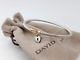 David Yurman Sterling Silver 925 3mm Cable With18k Gold Buckle Heart Bracelet