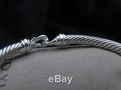 David Yurman Sterling Silver 925 5mm Cable Buckle 18k Gold Cuff Bracelet