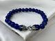 David Yurman Sterling Silver 925 Spiritual Beads Lapis Lazuli Clasp Bracelet