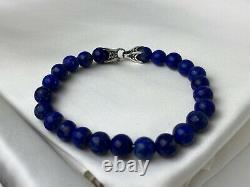 David Yurman Sterling Silver 925 Spiritual Beads Lapis Lazuli Clasp Bracelet
