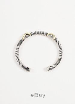 David Yurman Sterling Silver And 14k Yellow Gold Double X 5mm Cable Bracelet