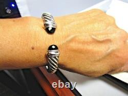 David Yurman Sterling Silver Black Onyx 10MM Waverly Cuff Bracelet