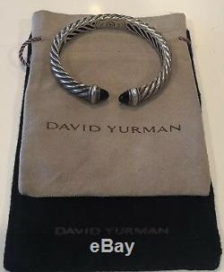 David Yurman Sterling Silver & Black Onyx 10mm Waverly Cuff Hinged Bracelet