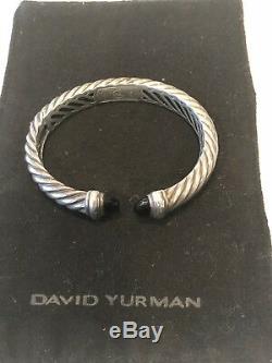 David Yurman Sterling Silver & Black Onyx 10mm Waverly Cuff Hinged Bracelet