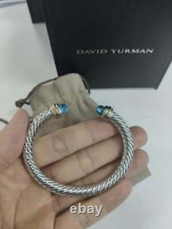David Yurman Sterling Silver Blue Topaz 7mm Bracelet