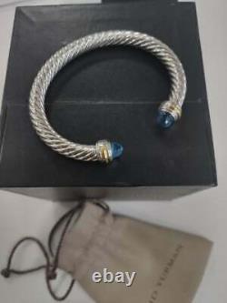 David Yurman Sterling Silver Blue Topaz 7mm Bracelet