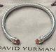 David Yurman Sterling Silver Cable Classic Bracelet Morganite And 14k Gold 5mm