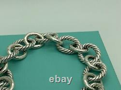 David Yurman Sterling Silver Classic Cable 12' mm Oval Link Chain 8' In Bracelet