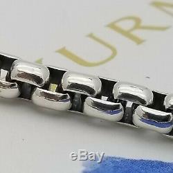 David Yurman Sterling Silver Classic Mens 5'mm Box Chain 8' Inch Bracelet