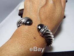David Yurman Sterling Silver Hematite 15MM Waverly Cuff Bracelet