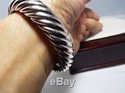 David Yurman Sterling Silver Hematite 15MM Waverly Cuff Bracelet