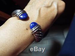 David Yurman Sterling Silver Lapis 15MM Waverly Cuff Bracelet