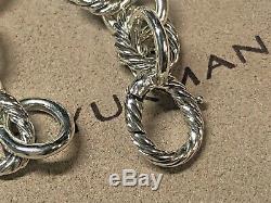 David Yurman Sterling Silver Large Oval Cable Link Chain Bracelet 12mm