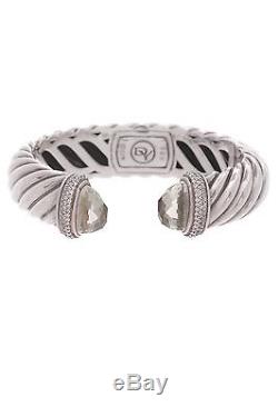 David Yurman Sterling Silver Prasiolite & Diamond Waverly Bracelet