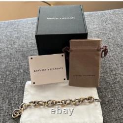 David Yurman Sterling Silver and 18K Yellow Gold Twisted Chain Link Bracelet