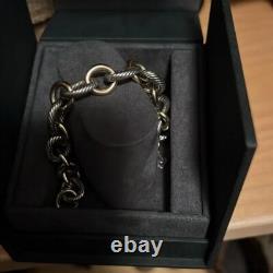 David Yurman Sterling Silver and 18K Yellow Gold Twisted Chain Link Bracelet