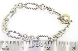 David Yurman Sterling silver/18K elegant high fashion toggle bracelet