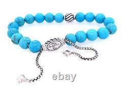 David Yurman Turquoise Spiritual Wave Beaded Sterling Silver Bracelet