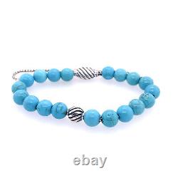 David Yurman Turquoise Spiritual Wave Beaded Sterling Silver Bracelet