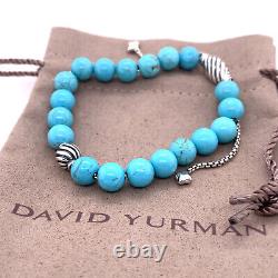 David Yurman Turquoise Spiritual Wave Beaded Sterling Silver Bracelet