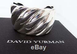 David Yurman Wide Sculpted Sterling Silver Bracelet/Cuff DY Pouch Included