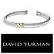 David Yurman X Bracelet 4mm With 18k Gold Size Large