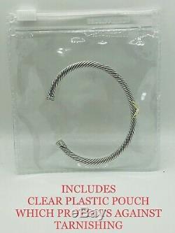 David Yurman X Bracelet 4mm with 18k Gold Size (S)