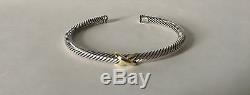 David Yurman X Bracelet 4mm with 18k Gold Size (S)