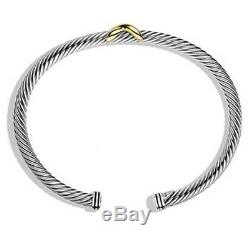 David Yurman X Bracelet 4mm with 18k Gold Size (S)