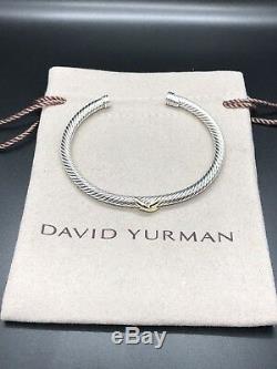 David Yurman X Bracelet 4mm with 18k Gold Size Small