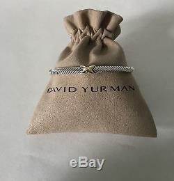 David Yurman X Bracelet 4mm with 18k Gold Size Small