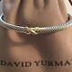 David Yurman X Station Bracelet 4mm 925 Sterling Silver 18k Gold Size Medium