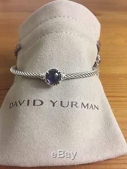 David Yurman chatelaine Bracelet With Black Orchid 925 Sterling Silver 3mm