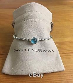 David Yurman chatelaine Bracelet With Blue Topaz 925 Sterling Silver 3mm