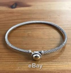 David Yurman chatelaine Bracelet With Gold Dome 18k And 925 Sterling Silver 3mm