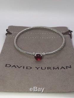 David Yurman chatelaine Bracelet With Red Garnet 925 Sterling Silver 3mm
