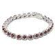 De Buman Sterling Silver Natural Ruby Bracelet, 7 Inches