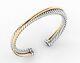 Designer Inspired Crossover Cuff Bracelet In 18k And 925 Sterling Silver New