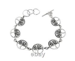 Designer Sterling Silver Handmade Aviv Tree of Life Bracelet